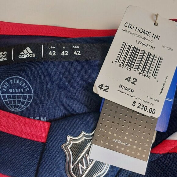 Adidas Columbus Blue Jackets NHL Authentic Home Jersey Mens Size 42 Cam Atkinson - Picture 5 of 8